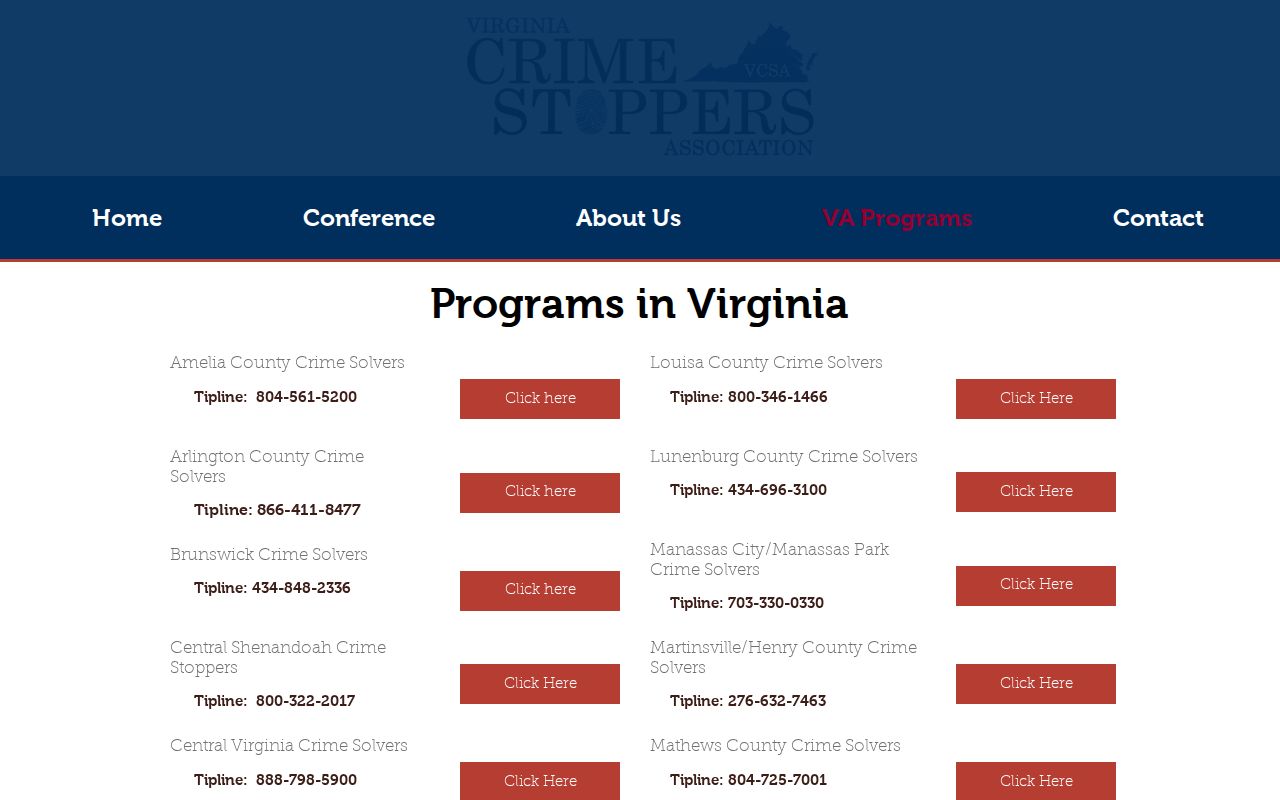 Lunenburg County most wanted reference showing the Crime Solvers program directory