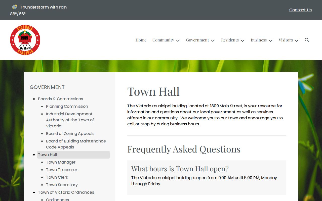 Victoria warrant records source showing Town Hall address and public hours