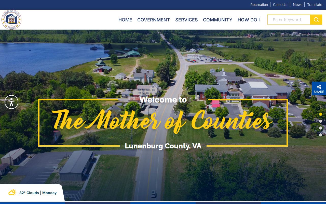 Lunenburg County official website navigation to local government departments